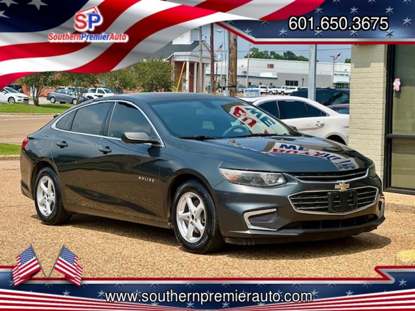 2017 GRAY CHEVROLET MALIBU LS (1LS) (1G1ZB5ST9HF) , located at 922 W. Beacon St., Philadelphia, MS, 39350, (601) 650-3675, 32.770447, -89.127151 - Photo#0